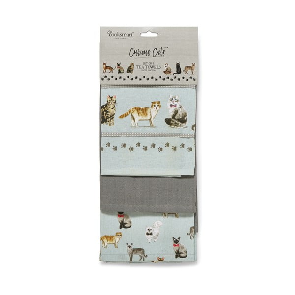 Ručnici i rukavica u setu 4 kom Curious Cats – Cooksmart ®-image-3