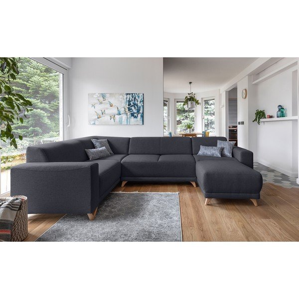 Antracitno siva sklopiva/s prostorom za odlaganje kutna garnitura (s lijevim kutom/u obliku slova "U") Classy Sophie – Miuform-image-1