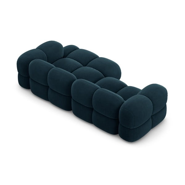 Tamno plava baršunasti kutna garnitura (s desnim kutom/s ležaljkom) Loretto – Cosmopolitan Design-image-4