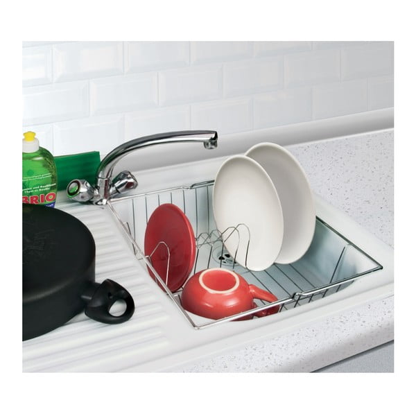 Ocjeđivač posuđa sjajno srebrne boje Metaltex Dresda-image-2