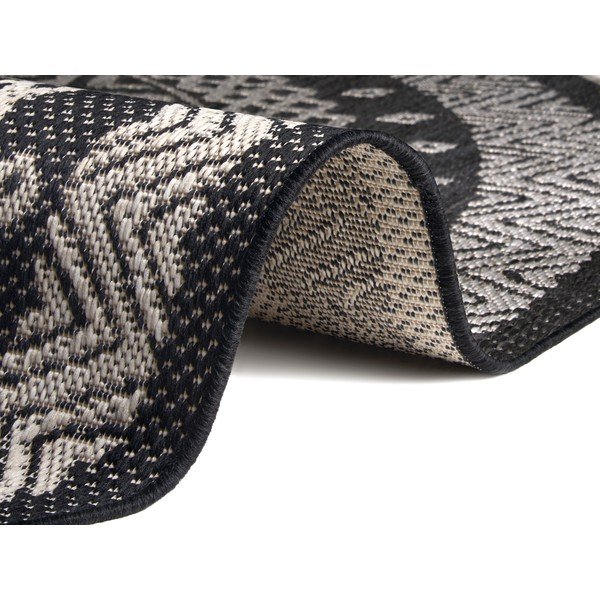 Crno-sivi vanjski tepih ragami krug, Ø 120 cm-image-2