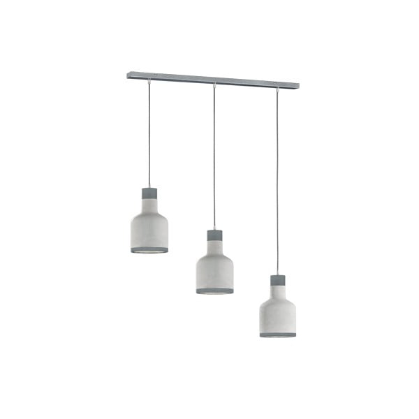 Siva viseća svjetiljka za 3 žarulje Rodney Trio, visina 1,5 m
