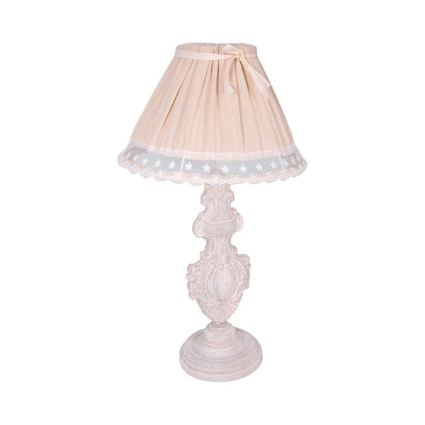 Svijetlo ružičasta stolna lampa s tekstilnim sjenilom (visina 56 cm) – Antic Line