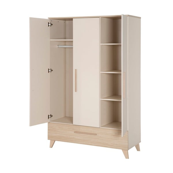 Krem/u prirodnoj boji dječja garderoba u dekoru hrasta 118x190x52 cm Sidney – Roba-image-3
