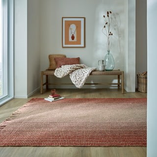Crveni obostrani/ručno rađen tepih od mješavine jute 120x170 cm Jute Ombre Red – Flair Rugs