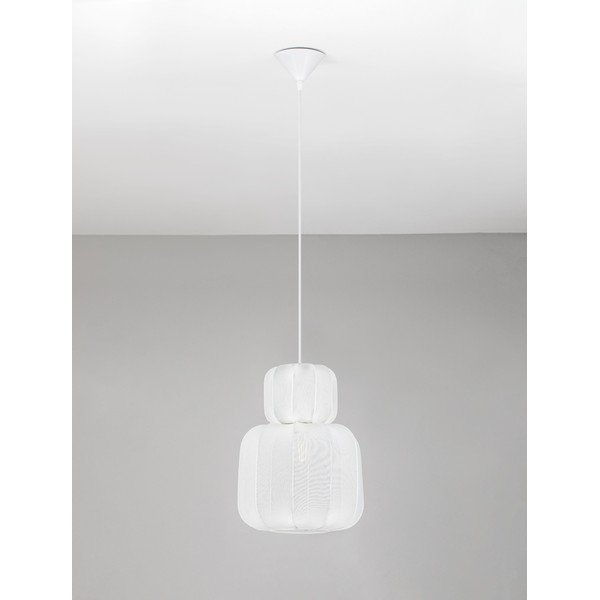 Mat bijela tekstilna viseća svjetiljka ø 28 cm Delina – Nova Luce-image-3