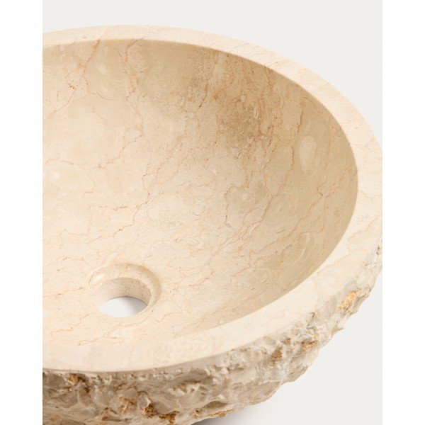Bež kameni okrugao umivaonik ø 40 cm Orvane – Kave Home-image-3