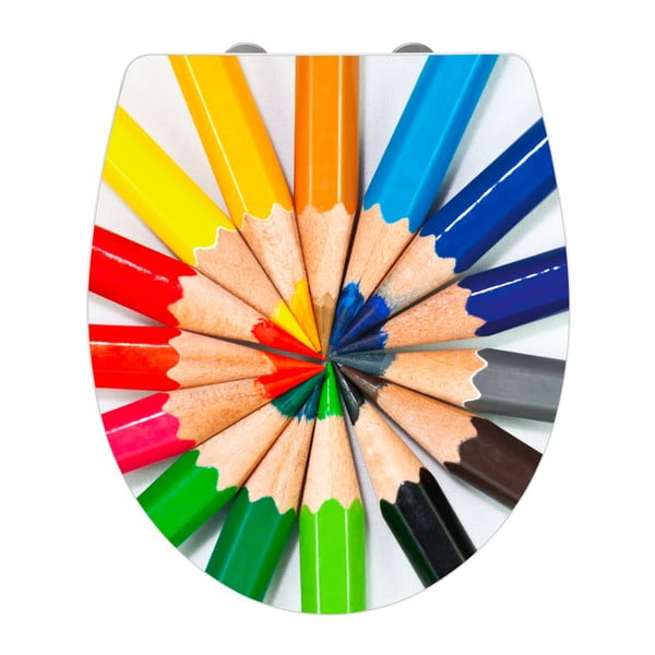 WC daska s lako zatvarajućim Wenko Colored Pencils, 45 x 38,8 cm