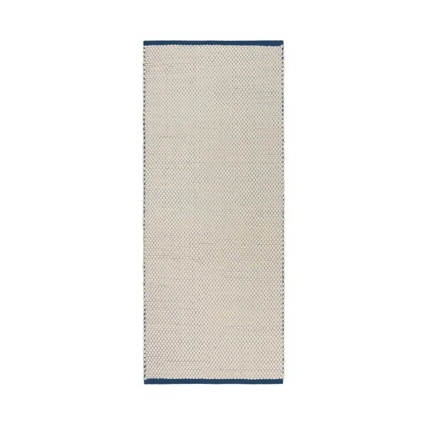 Plava/bež ručno rađena vunena staza 80x170 cm Lenu – noo.ma