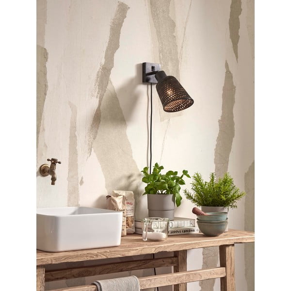 Crna zidna lampa ø 15 cm Java – Good&Mojo-image-1