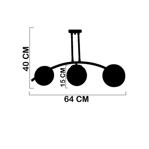 Žuta /crna stropna svjetiljka sa staklenim sjenilom ø 15 cm Yay – Squid Lighting-image-3