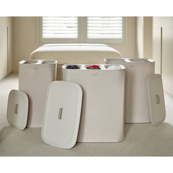 Bež tekstilna košara za rublje 90 l Tota Trio – Joseph Joseph-image-4