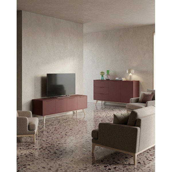 TV komoda u mat dekoru boja terakote 140x53x40 cm Campus – Marckeric-image-1