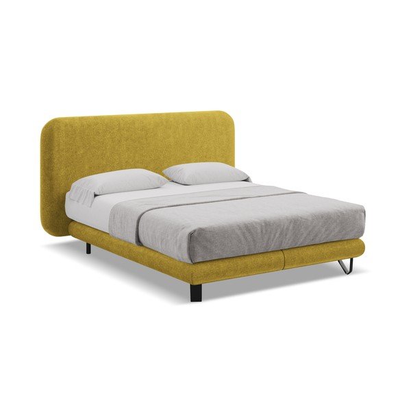 Senf žuti boxspring krevet 180x200 cm Ilima – Makamii-image-1