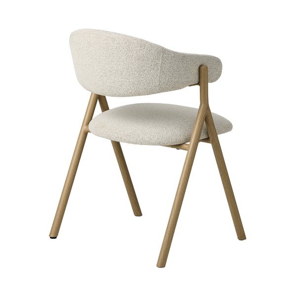 Krem/u prirodnoj boji podstavljena blagovaonska stolica s naslonima za ruke Frances – Unique Furniture-image-1