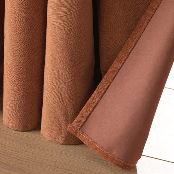 Smeđa zavjesa od samta 140x260 cm Olympe – douceur d'intérieur-image-3