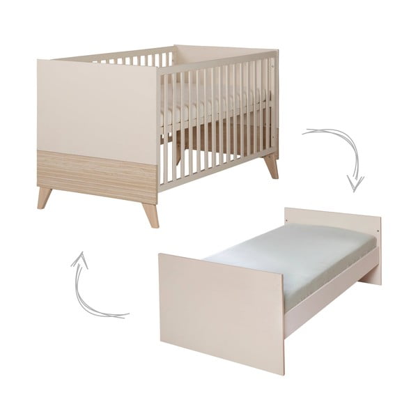 Bež dječji krevet s podesivom visinom 70x140 cm Sidney – Roba-image-2