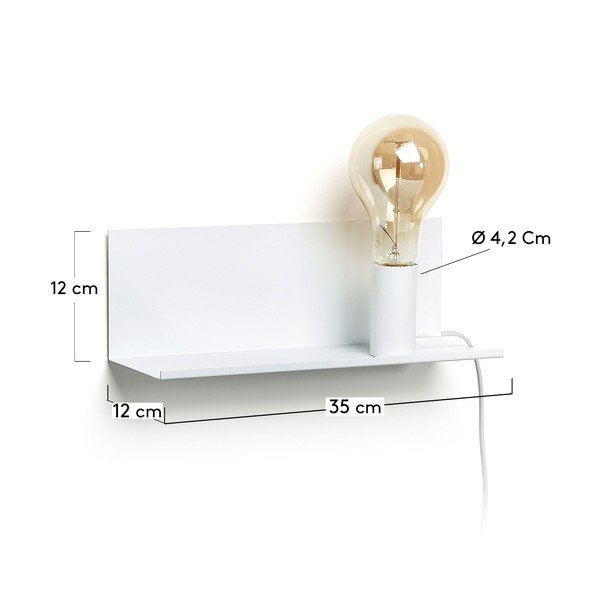 Bijela zidna lampa s policom Hannah - Kave Home-image-3