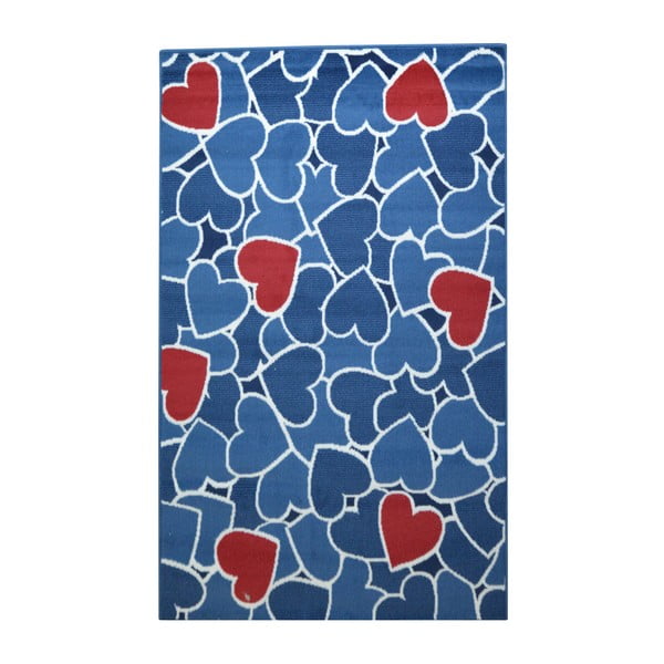 Plavo-crveni tepih Webtappeti Love, 120 x 170 cm