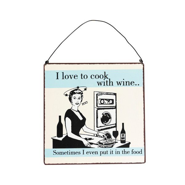 Metalni znak Rex London Cook With Wine-image-1