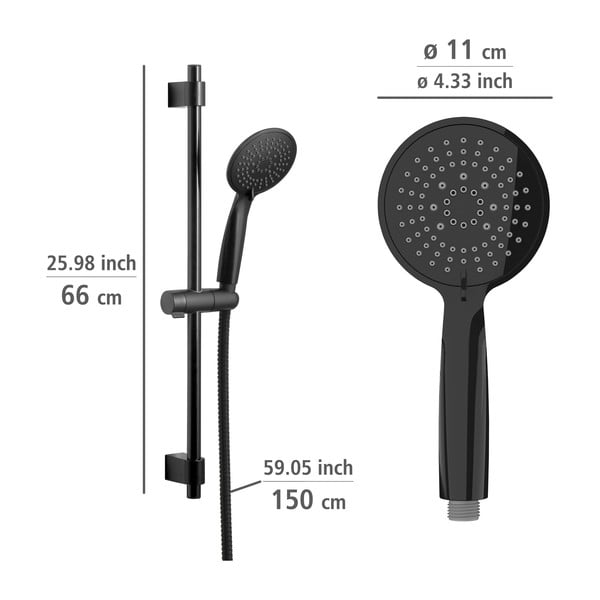 Crni tuš set od nehrđajućeg čelika 66 cm Young - Wenko-image-2