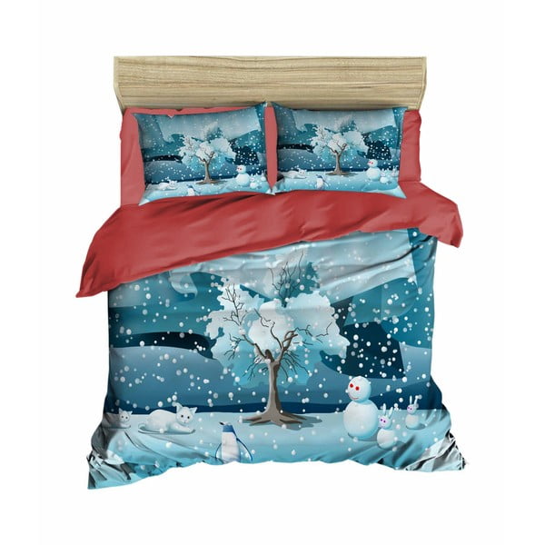 Božićna posteljina za bračni krevet sa Fabio plahtama, 200 x 220 cm