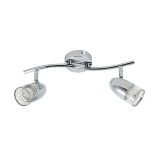 Stropna svjetiljka u srebrnoj boji za 2 žarulje s LED svjetlom SULION Perls