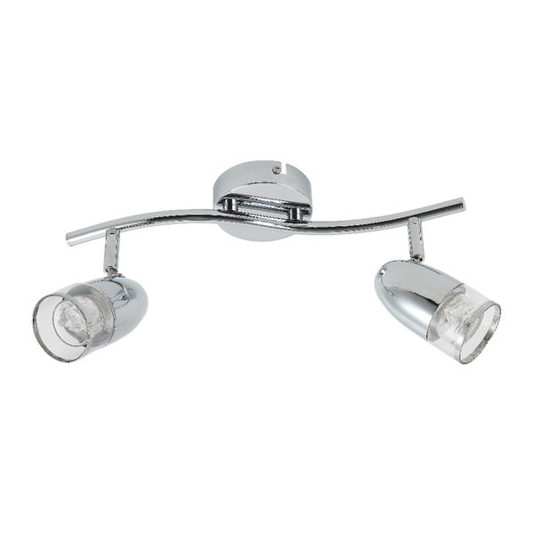 Stropna svjetiljka u srebrnoj boji za 2 žarulje s LED svjetlom SULION Perls