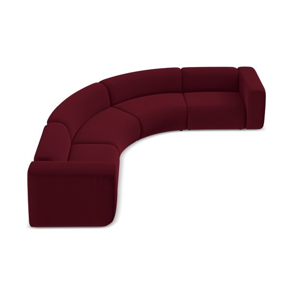 Bordo baršunasti kutna garnitura Ekahi – Makamii-image-3