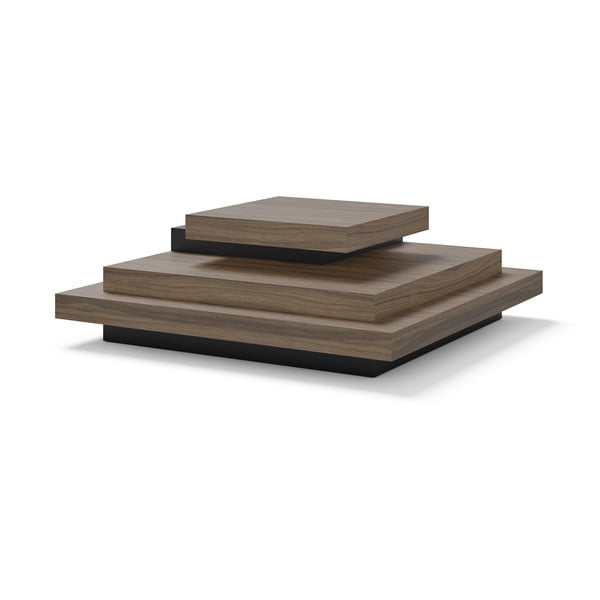 Crni/u prirodnoj boji stolić za kavu u dekoru oraha 110x110 cm Slate – TemaHome-image-2