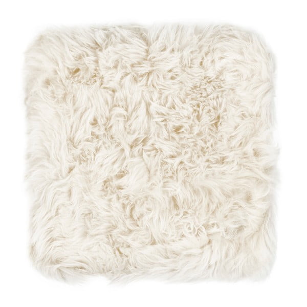 Bijeli jastuk za sjedenje od ovčjeg krzna za stolice za blagovaonu Royal Dream Zeland , 40 x 40 cm
