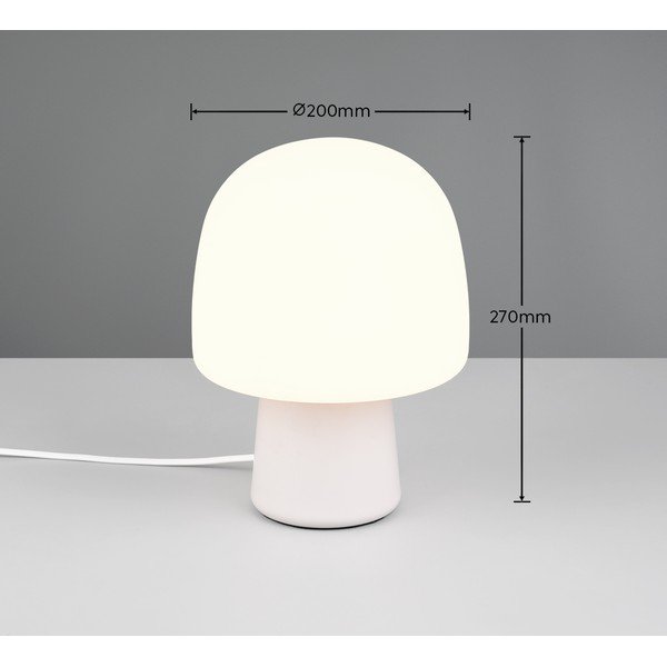 Bijela stolna lampa sa staklenim sjenilom (visina 27 cm) Steen – Trio-image-4