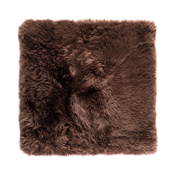 Tamnosmeđa tepih kožuh Royal Dream Zeland trg, 70 x 70 cm