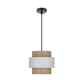 Bijela/u prirodnoj boji viseća svjetiljka sa sjenilom od ratana ø 20 cm Rattan – Candellux Lighting