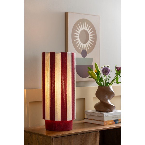 Crvena/bijela stolna lampa od užeta (visina 58 cm) Vienna Stripes – Leitmotiv-image-1