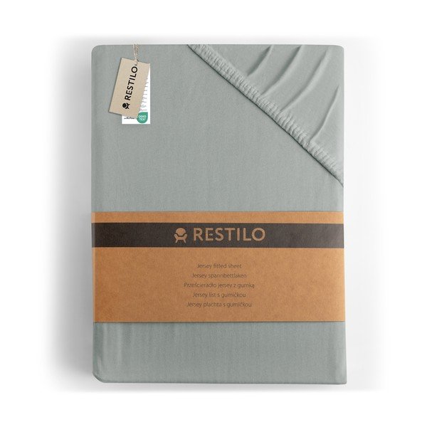 Svijetlo siva plahta s gumom od jeseya 240x220 cm Amber – Restilo-image-4
