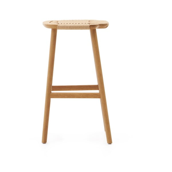 Barska stolica od punog hrasta u prirodnoj boji (visine sjedala 65 cm) Enit – Kave Home-image-4
