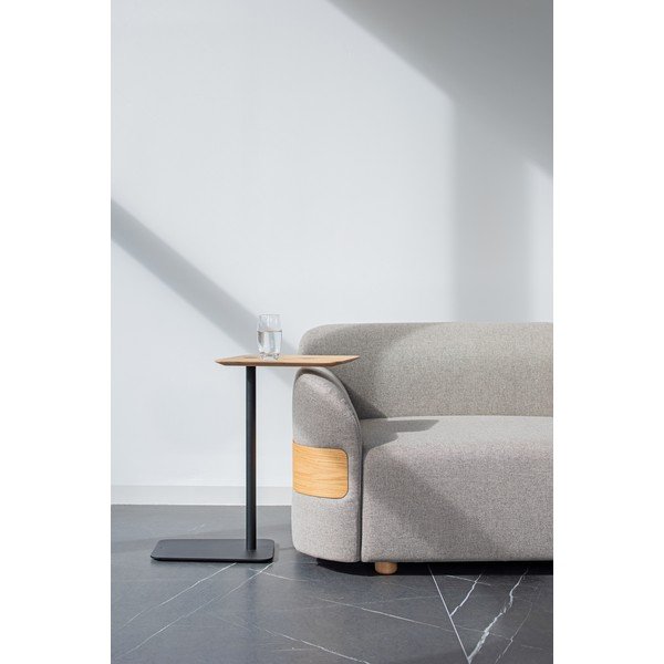 Svijetlo sivi kauč (lijevi kut) od mješavine vune i lana Hugg - Gazzda-image-1