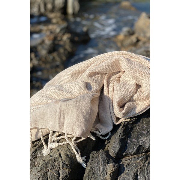 Bež pamučna dekica za plažu 90x175 cm Retro – Foutastic-image-1