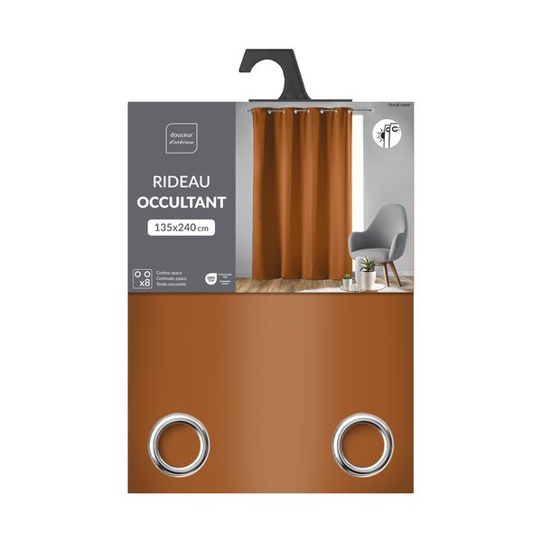 Zatamnjujuća zavjesa boja terakote 135x240 cm Occult – douceur d'intérieur-image-3