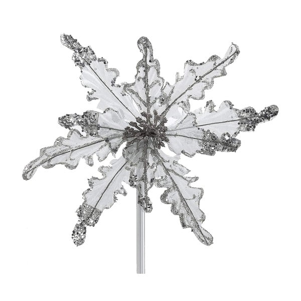 Božićni plastični ukras u obliku cvijeta u srebrnoj boji DecoKing Charlotte