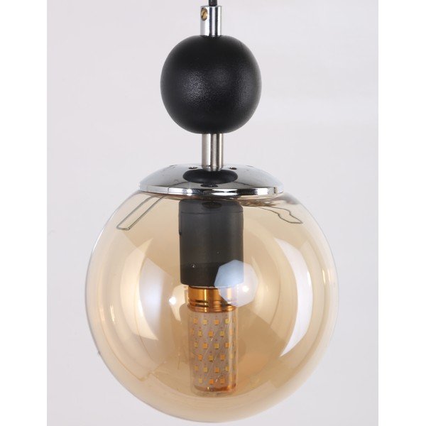 Oker žuta/crna viseća svjetiljka sa staklenim sjenilom ø 15 cm Marble – Squid Lighting-image-1