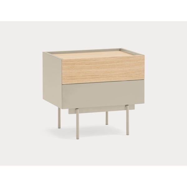 Bež/u prirodnoj boji noćni ormarić u dekoru hrasta Otto – Teulat-image-4