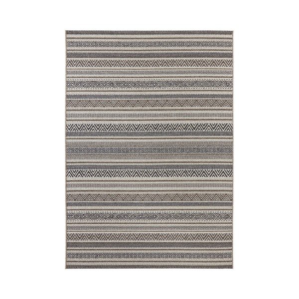 Smeđe-sivi tepih prikladan za van Elle Decoration Bloom Rodez, 80 x 150 cm
