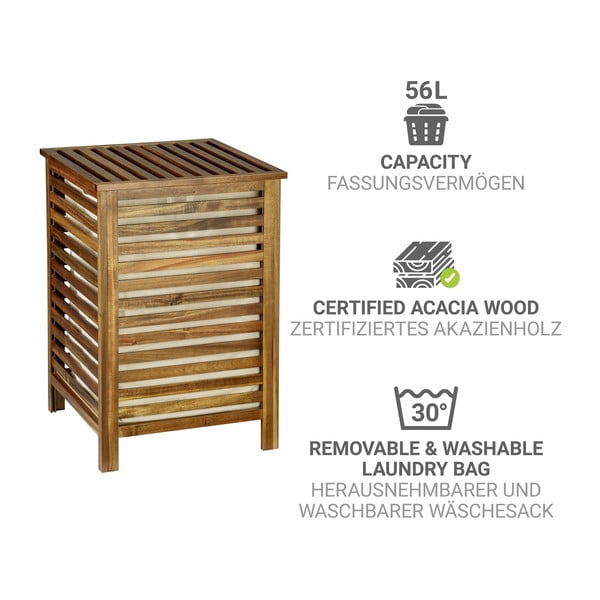Drvena košara za rublje u tamnoj prirodnoj boji 56 l Fondi – Wenko-image-3