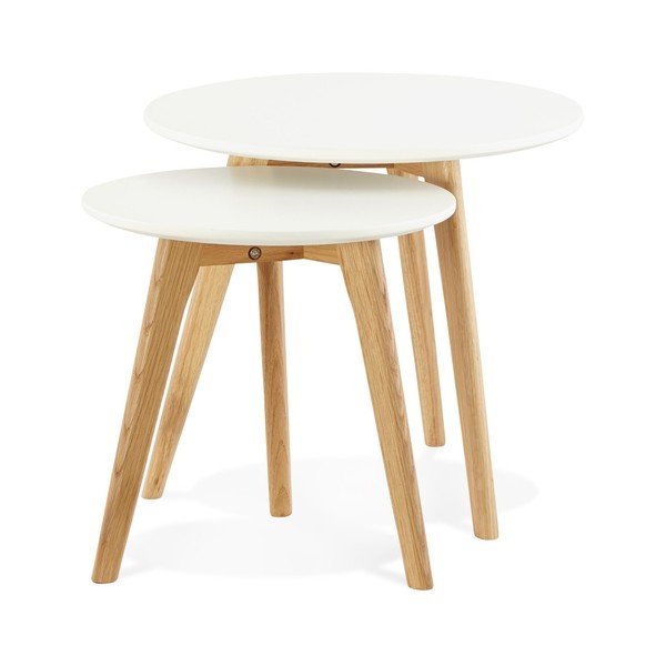 Set od 2 stolića s bijelom daskom Kokoon Espino-image-1