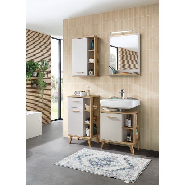 Zidno ogledalo s policom 60x74,5 cm Quickset 966 – Pelipal-image-2