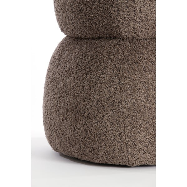 Smeđi tabure od bouclé tkanine Leyla – Light & Living-image-4