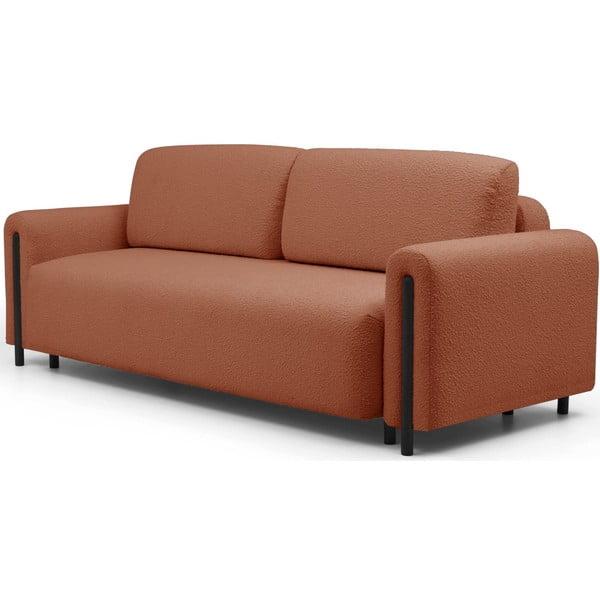 Sklopiva/s prostorom za odlaganje sofa od bouclé tkanine boja terakote 244 cm Arcadova – ELTAP-image-2