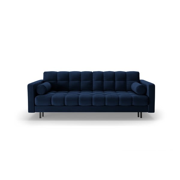 Tamno plava baršunasti sklopiva/s prostorom za odlaganje sofa 222 cm Bali – Cosmopolitan Design